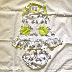 0-3mon L’ovedbaby Organic Cotton Bicycle Tunic Set